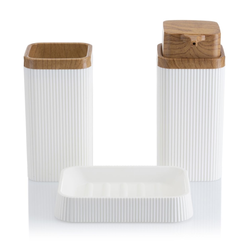 Набор для ванной комнаты ZOYA 5 шт. белый/коричневый