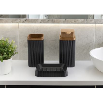 Набор для ванной комнаты ZOYA 5 шт. черный/коричневый