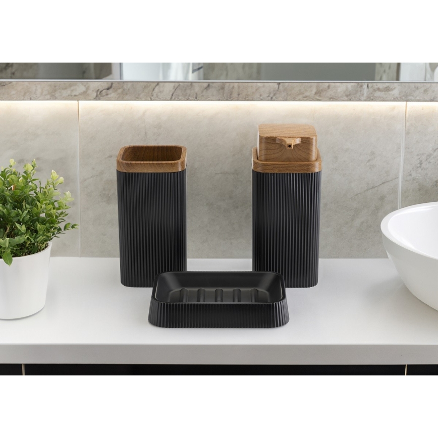 Набор для ванной комнаты ZOYA 5 шт. черный/коричневый