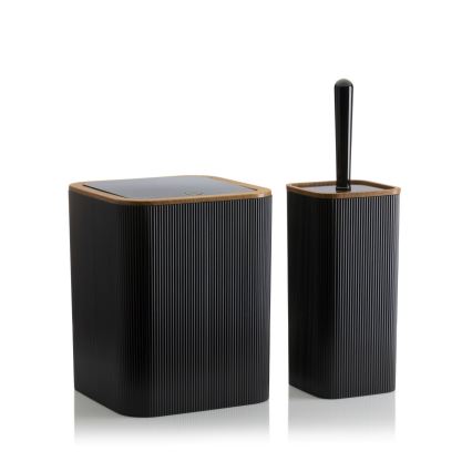 Набор для ванной комнаты ZOYA 5 шт. черный/коричневый