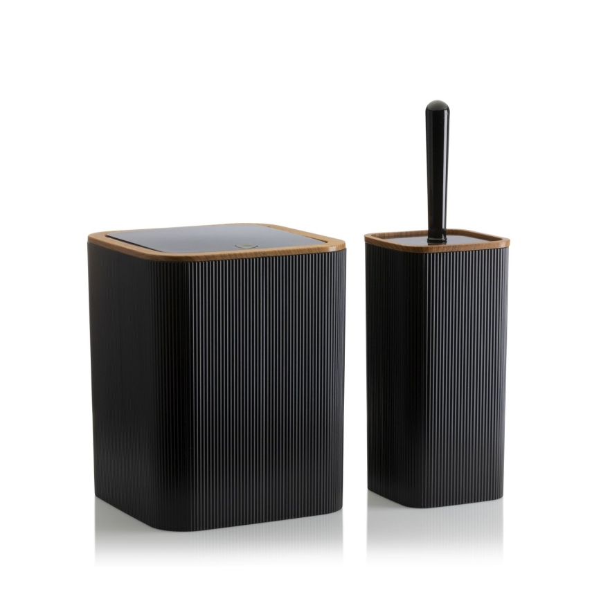 Набор для ванной комнаты ZOYA 5 шт. черный/коричневый