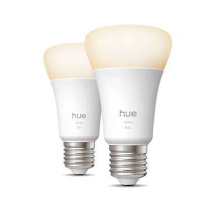 Набор из 2 диммируемых светодиодных ламп Philips Hue WHITE, цоколь E27, 7W, 230V, 2700K