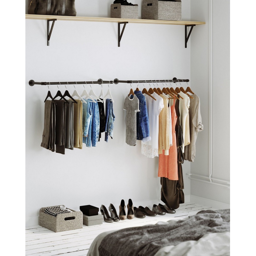 Набор из 2 настенных крючков для плечиков LINEA, черный