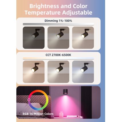 Набор из 2 светодиодных RGBW диммируемых ламп MESH GU10/6,5W/230V 2700-6500K Wi-Fi - Aigostar