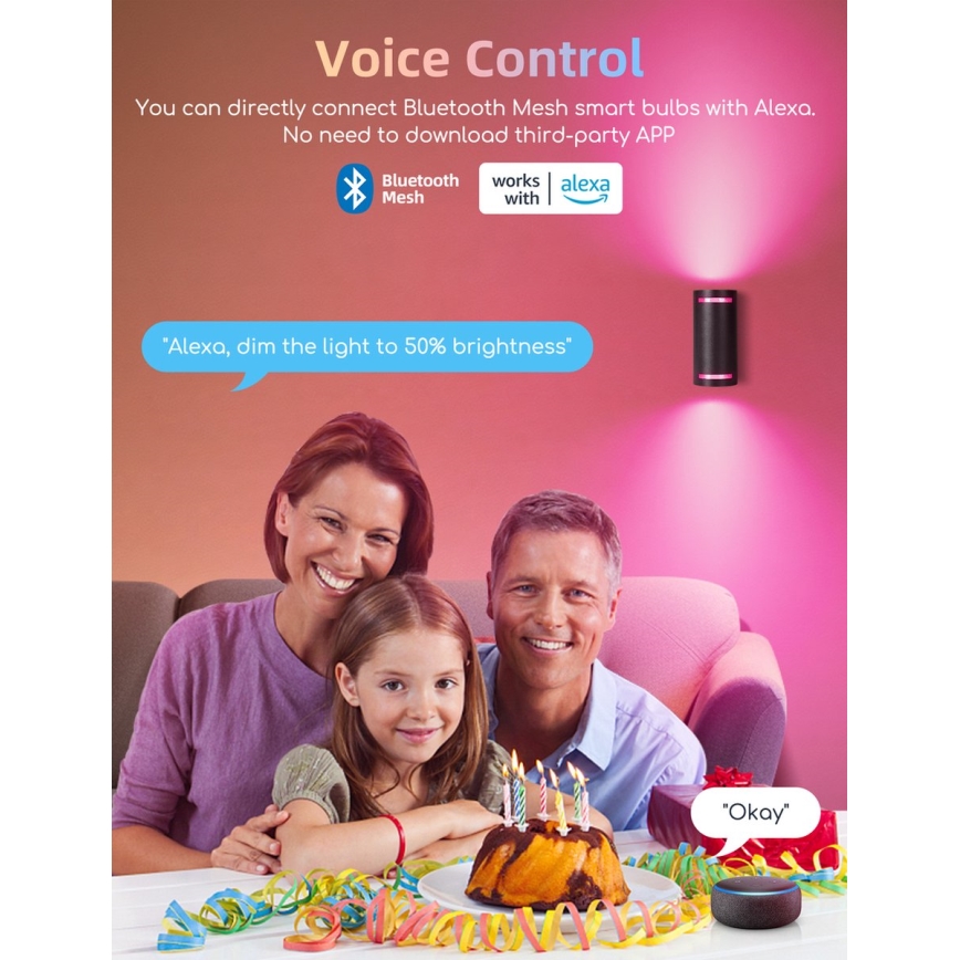 Набор из 2 светодиодных RGBW диммируемых ламп MESH GU10/6,5W/230V 2700-6500K Wi-Fi - Aigostar