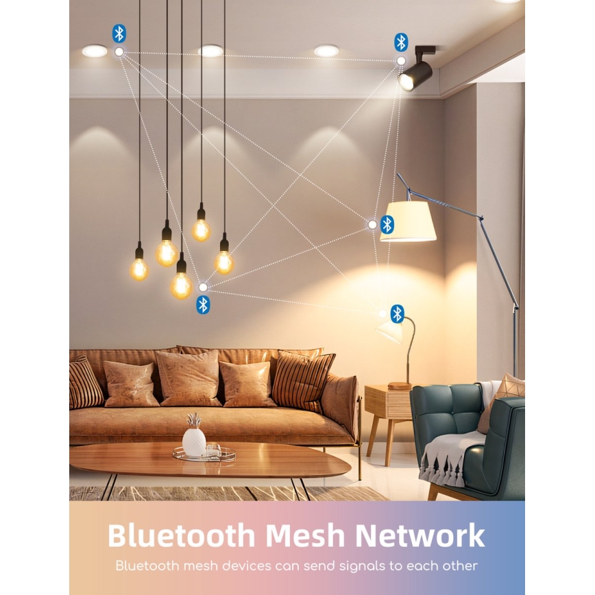 Набор из 2 светодиодных RGBW диммируемых ламп MESH GU10/6,5W/230V 2700-6500K Wi-Fi - Aigostar