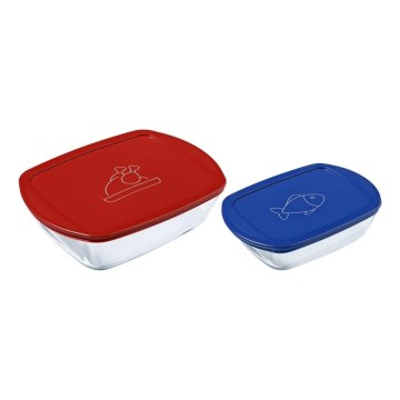 Набор из 2 стеклянных контейнеров для хранения продуктов PYREX 1,2/2,5 л