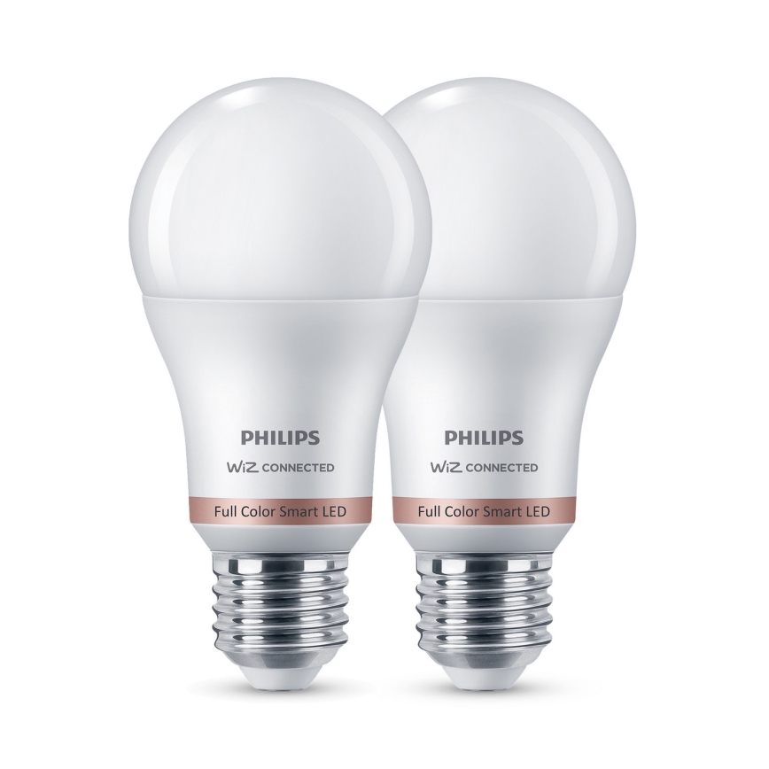 НАБОР из 2 диммируемых LED RGB ламп Philips SMART A60 E27/8,5W/230V 2200-6500K