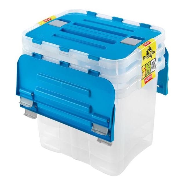 НАБОР из 3-х контейнеров DRAGON 24 л синий/прозрачный