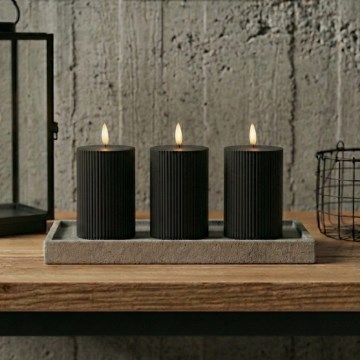 Набор из 3 LED‑свечей BRILLO LED/2xAA 12,5 см, чёрные + пульт дистанционного управления