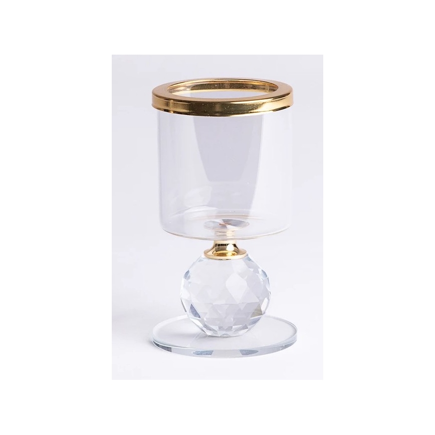 Набор из 3 свечников — золотистый/прозрачный