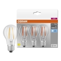 Набор из 3 светодиодных ламп BASE CLASSIC FILAMENT A60 E27/7,5W/230V 4000K - Osram