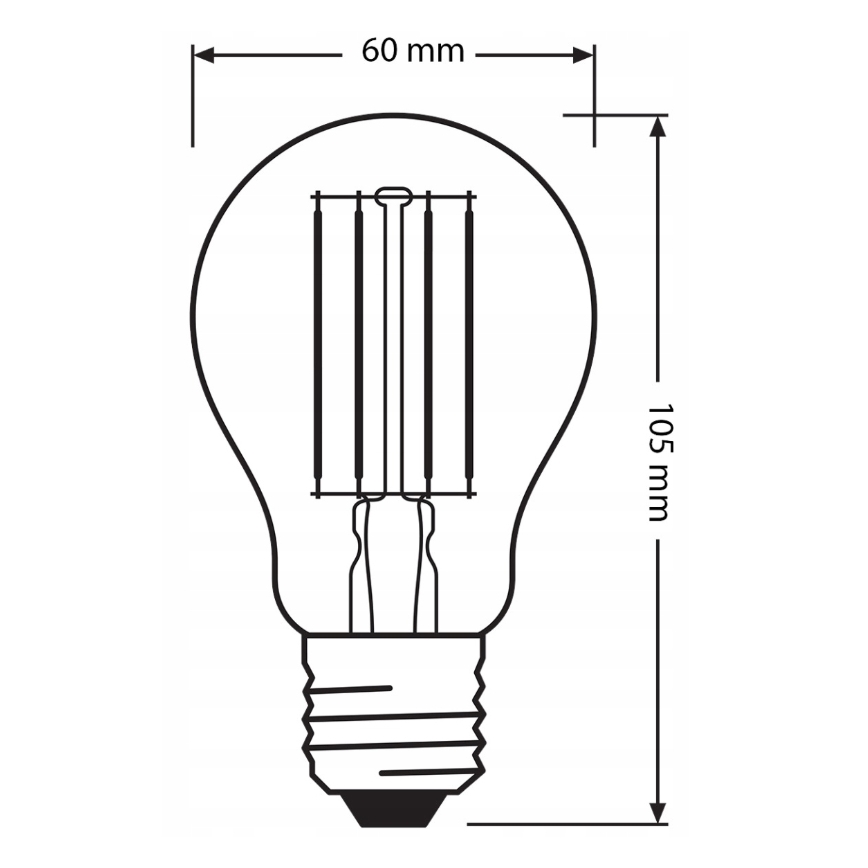 Набор из 3 светодиодных ламп BASE CLASSIC FILAMENT A60 E27/7,5W/230V 4000K - Osram