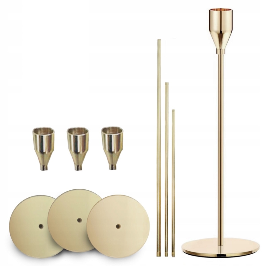 Набор из 3 золотых подсвечников