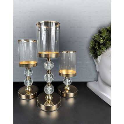 Набор из 3 золотых подсвечников