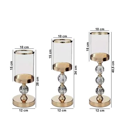 Набор из 3 золотых подсвечников