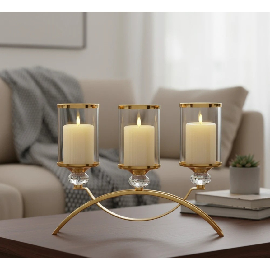 Набор из 3 кремовых LED-свечей BRILLO (LED/3xAAA) с пультом дистанционного управления