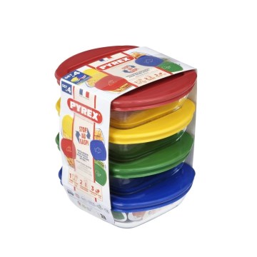 Набор из 4 стеклянных пищевых контейнеров PYREX 0,3 л