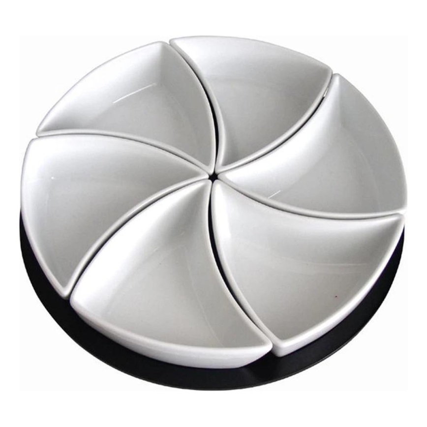 Набор мисок с подносом TORO, 6 шт., керамика/дерево