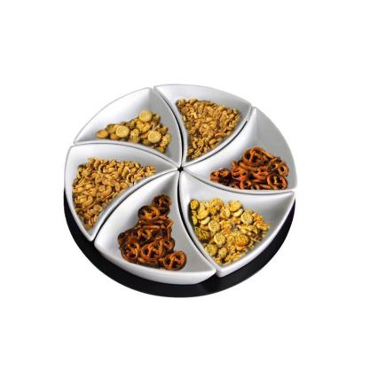 Набор мисок с подносом TORO, 6 шт., керамика/дерево