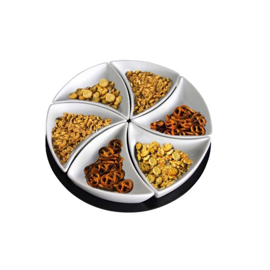 Набор мисок с подносом TORO, 6 шт., керамика/дерево