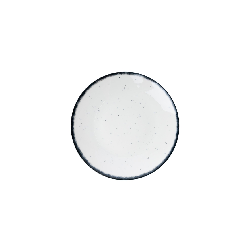 Набор столовой посуды, 24 предмета, белый/чёрный, фарфор