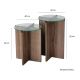 НАБОР 2x Столик LILY диаметр 40 см коричневый/прозрачный