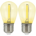 НАБОР 2x Светодиодная лампа PARTY E27/0,3W/36V желтый