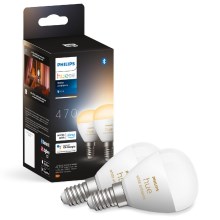 НАБОР 2x Светодиодная лампочка с регулированием яркости Philips Hue WHITE AMBIANCE P45 E14/5,1W/230V 2200-6500K