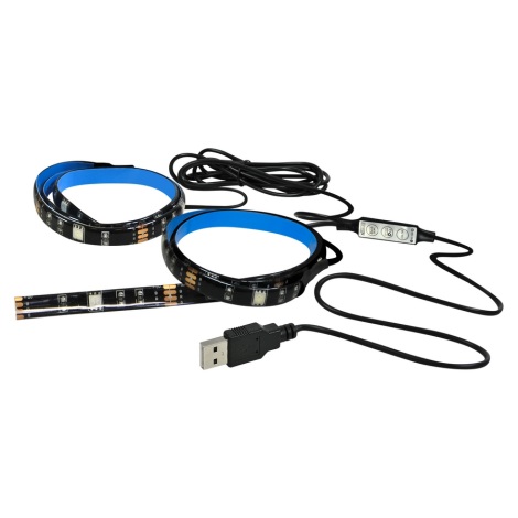 НАБОР 2x Светодиодная RGB-лента LED-RGB/4,8W/USB TВ-режим