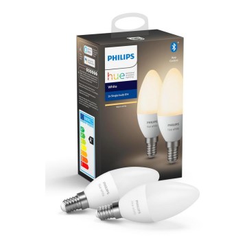 Набор 2x светодиодные диммируемые лампочки Philips Hue WHITE E14/5,5W/230V 2700K