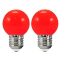 Набор 2x светодиодные лампочки PARTY E27/0,5W/36V красные
