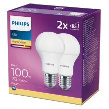 Набор 2x светодиодные лампочки Philips A60 E27/13W/230V 2,700K