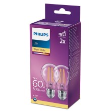 Набор 2x светодиодные лампочки Philips A60 E27/7W/230V 2700K