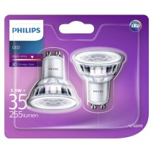 Набор 2x светодиодные лампочки Philips GU10/3,5W/230V 2700K