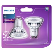 Набор 2x светодиодные лампочки Philips GU10/4.6W/230V 2700K