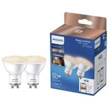 Набор 2x светодиодные лампочки Philips SMART PAR16 GU10/4,7W/230V 2700-6500K Wi-Fi CRI 90