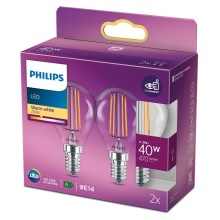 Набор 2x светодиодные лампочки VINTAGE Philips E14/4,3W/230V 2700K