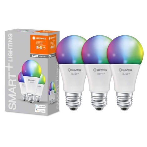 НАБОР 3x Светодиодная RGB-лампа с регулированием яркости SMART+ E27/14W/230V 2,700K-6,500K Wi-Fi - Ledvance