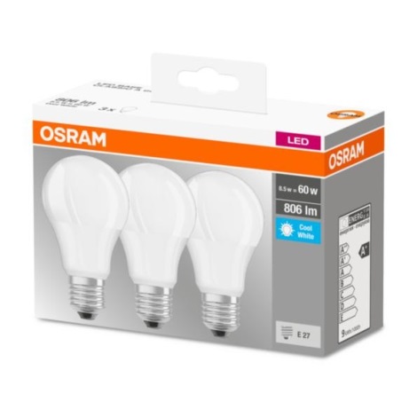 Набор 3x светодиодные лампочки E27/8,5W/230V - Osram