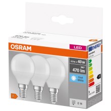 Набор 3x светодиодные лампочки P40 E14/4,9W/230V 4000K - Osram