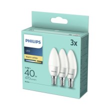 Набор 3x светодиодные лампочки Philips B35 E14/5.5W/230V 2,700K