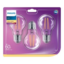 Набор 3x светодиодные лампочки Philips VINTAGE E27/7W/230V 2700K