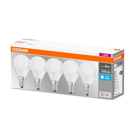 Набор 5x светодиодных лампочек BASE P40 E14/5W/230V 4000K - Osram