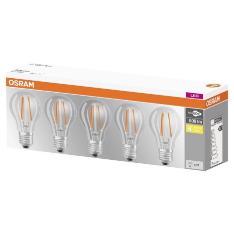 Набор 5x светодиодных лампочек VINTAGE A60 E27/6,5W/230V 2700K - Osram