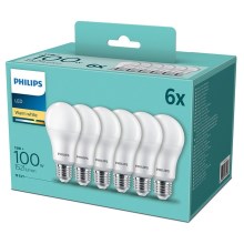 Набор 6x светодиодных лампочек Philips A60 E27/13W/230V 2700K