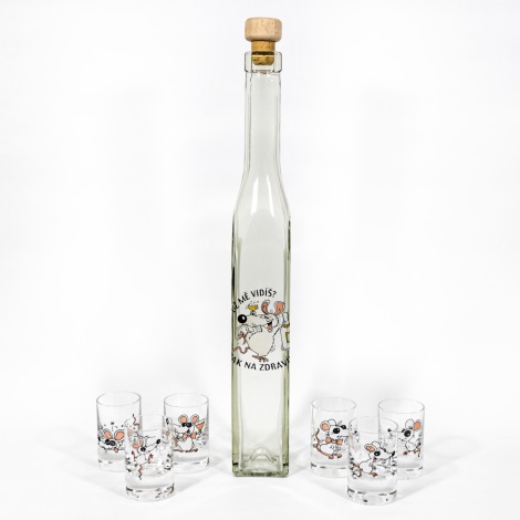Набор Cornelia 1x стеклянная бутылка квадратная и 6x рюмка для шотов прозрачный