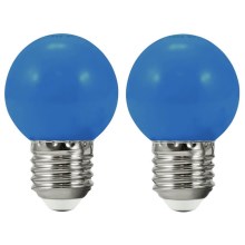 НАБІР 2x LED Лампочка PARTY E27/0,5W/36V синій