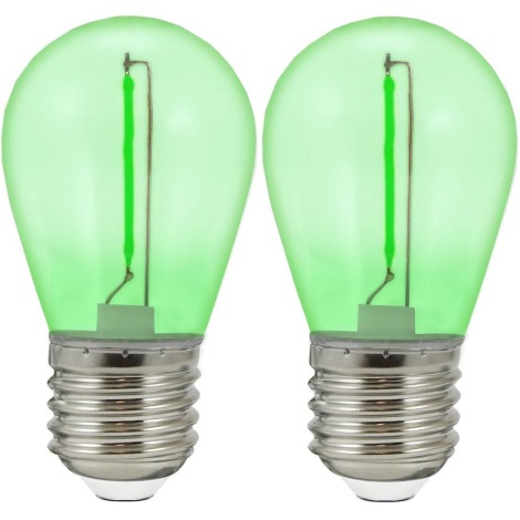 НАБІР 2x Світлодіодна лампочка PARTY E27/0,3W/36V зелений
