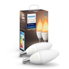 НАБІР 2x Світлодіодна лампочка з регульованою яскравістю Philips Hue WHITE AMBIANCE B39 E14/4W/230V 2200K - 6500K